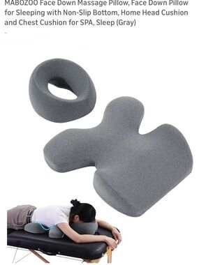 Gray Face-Down Massage Pillow and Chest Support Set